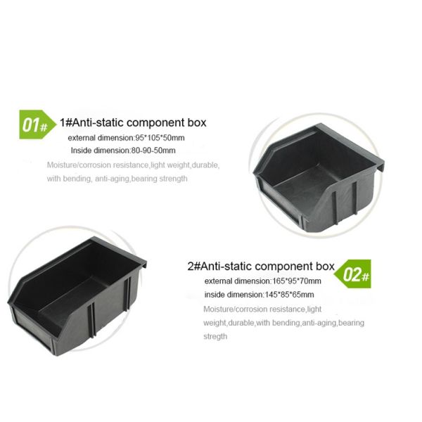 SMT PCB ESD Safe Plastic Boxes Antistatic Conductive Tote Box
