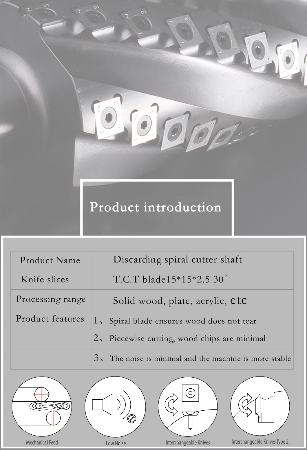 Helical cutter shaft