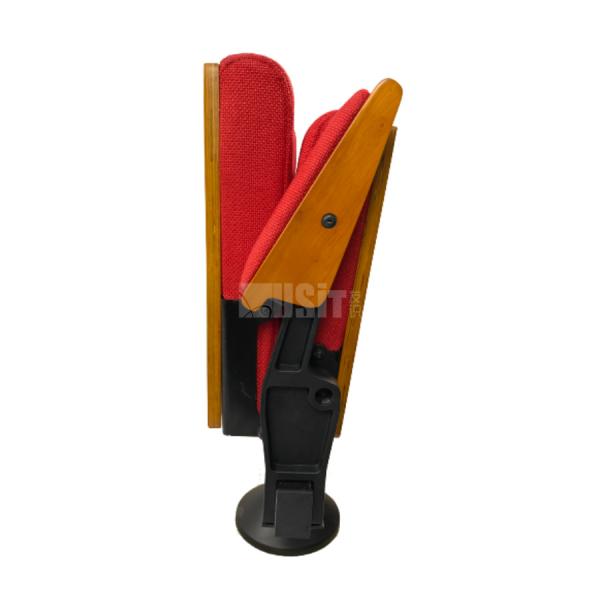 Quality Solid Wood Armrest Folding Conference Chair Prayer Church Red Portable Theatre Seats for sale