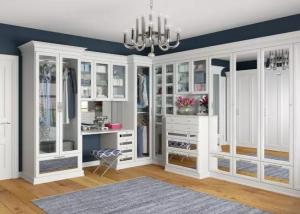 China MDF U Shape Walk In Closet Wardrobe With Hang Rob , Simple Design Drawings wholesale