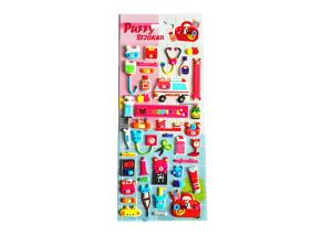 Multiple Styles 3D Puffy Stickers Water Resistance Strong Viscosity