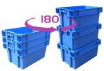Two Color Turnover Nesting Crate Storage Box Container Stackable Logistics