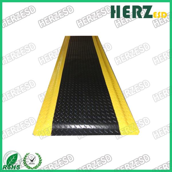 Quality Yellow And Black ESD Rubber Mat With PVC / EPDM Foam / Rubber Material for sale