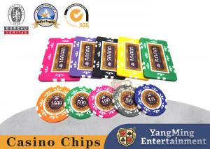 China New Baccarat ABS Clay Poker Chip Set Texas Casino Table Customized With Film Design wholesale
