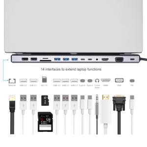 China 20V 3A 87W SD TF Card Reader 1080P 1080I USB C Hub wholesale