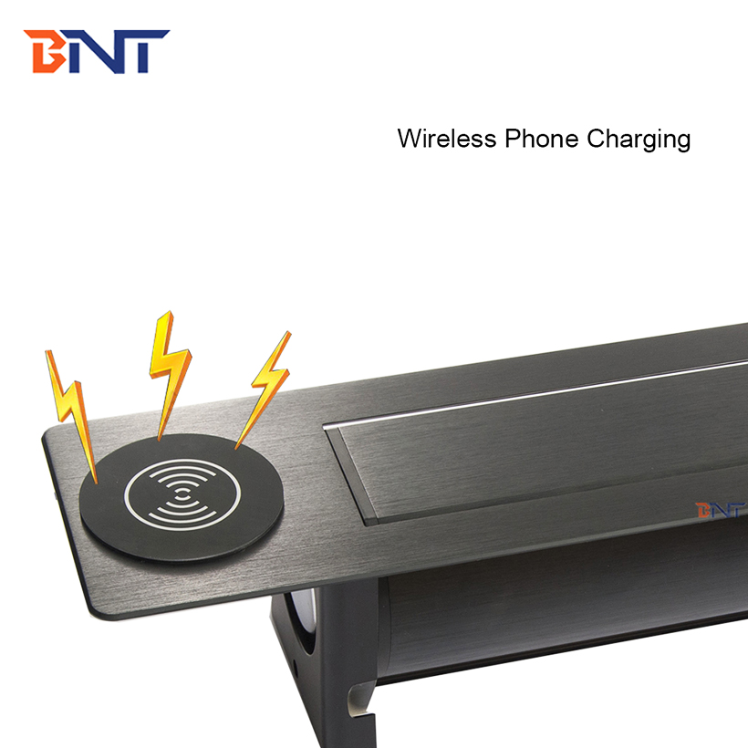 With Wireless charger hidden table motorized power socket with EU power plug