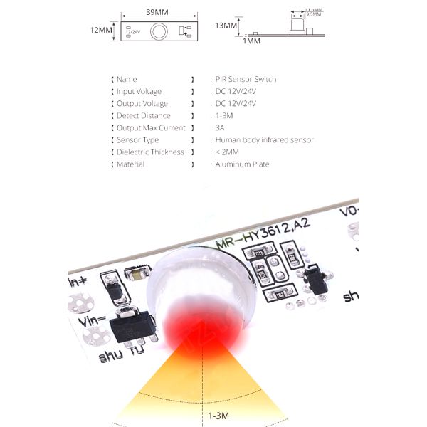 36W 12V XK-GK-4010A DC 12V Sweep Hand Sensor Switch Module for Customized Applications