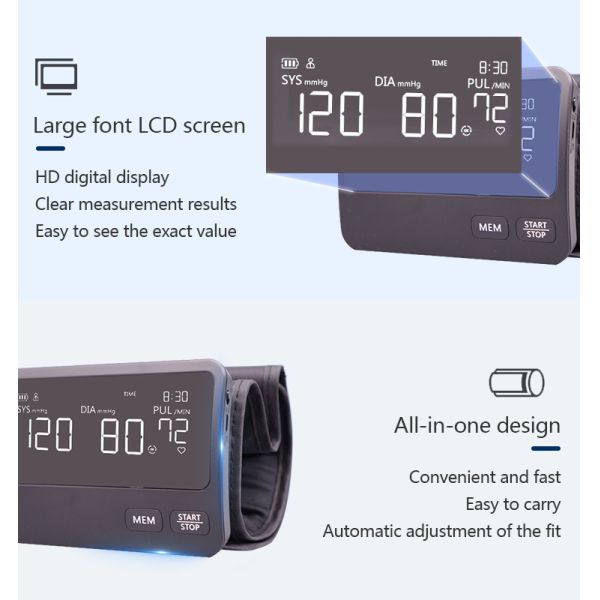 Automatic Home Medical Blood Pressure Monitors 2.95in OEM