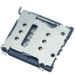PTFE insulation resistance Push Nano Sim Card Connector 1.5H With Card Tray