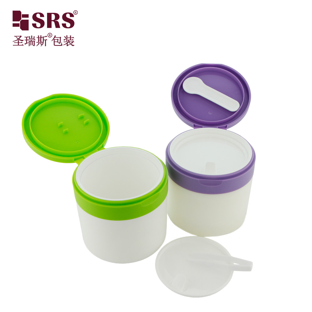 SRS1 120g 150g Empty Injection White Matte Jar Container With Colored Flip Cap For Body Scrub