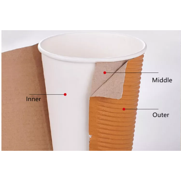 ODM Double Wall Ripple 12oz Paper Muffin Cup With Lid
