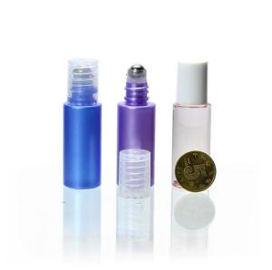 China 10ml Plastic Essential Oil Roller Bottle Empty Attar Perfume Roll On Bottles With Overcaps wholesale