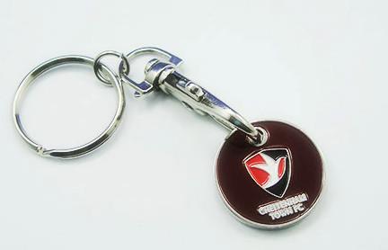 Quality caddy coin key chain, trolley coin keychains, coin holers for sale