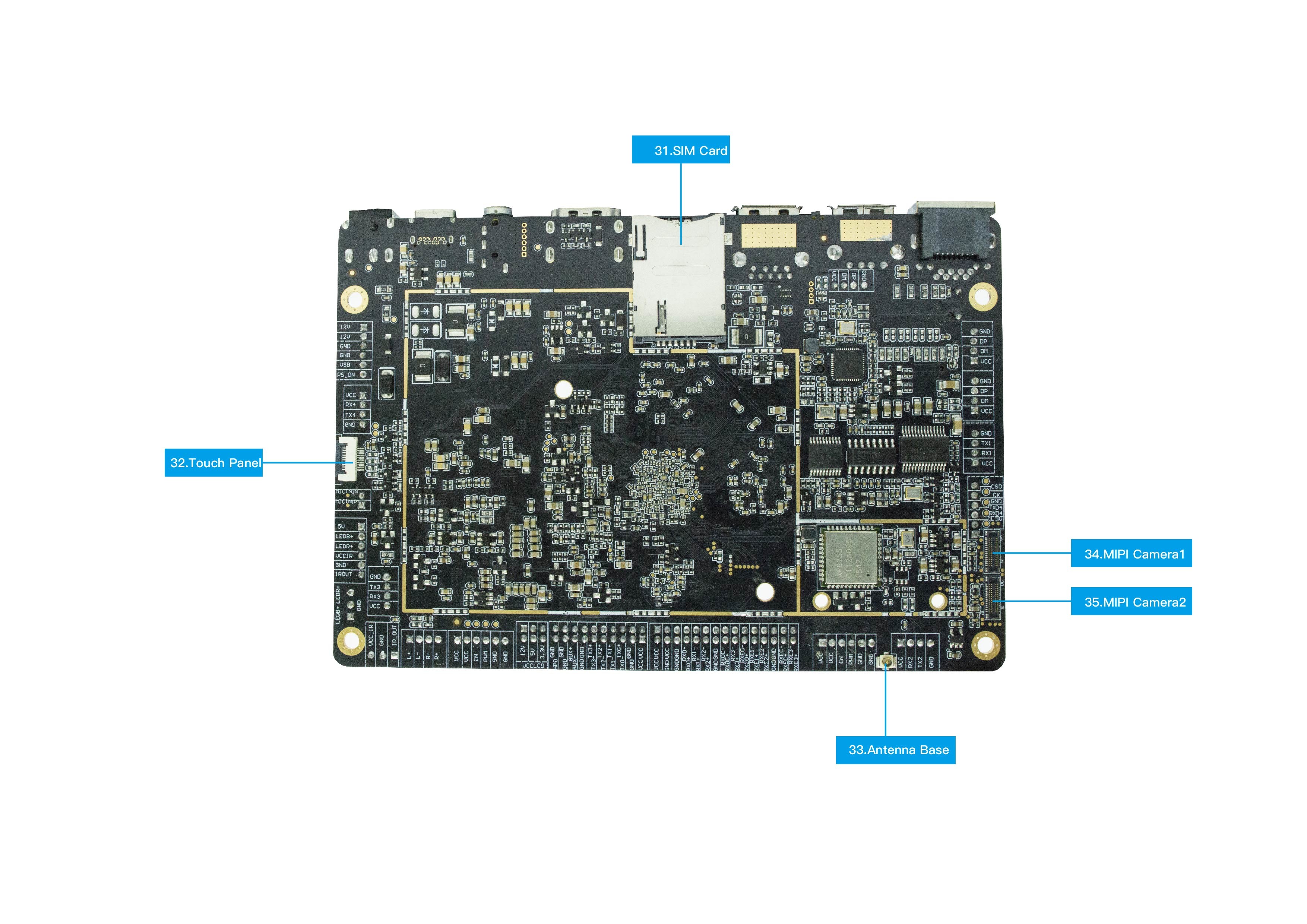 3.5mm Audio Jack RK3399 Board Dual Core Cortex-A72 Quad Core Cortex-A53 CPU