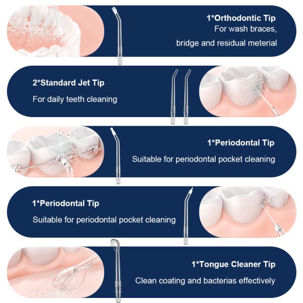 Ipx7 Waterproof Smart Water Flosser Rechargeable Oral Irrigator Quick Charge