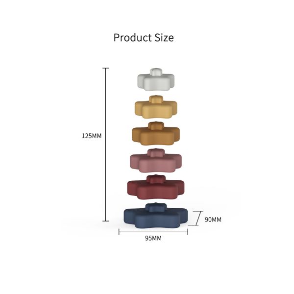 BPA Free Silicone EN71 Infant Stacking Toys Child Stacking Blocks