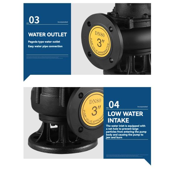 Stainless Steel Cast Iron Submersible Water Pump Sewage Pump Station