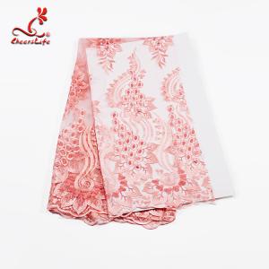 China Color Brilliancy Flower Lace Fabric Embroidery Flower Cloth Fabric For Fashion Clothing wholesale