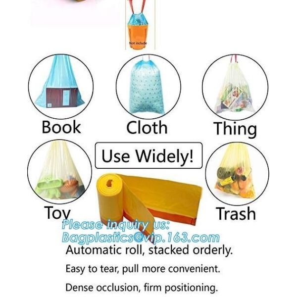 Tall Kitchen Drawstring Trash Bags,Reusable Trash Diaper Bag,gallon black drawstring, durable bin liners 1.2 mil, unscen