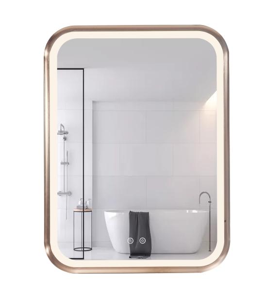 Quality Square LED Bathroom Mirror Light Time Temperature Function for sale