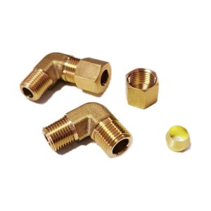 China 1/4 NPT Brass Compression Union 90 Degree Elbow Fitting wholesale