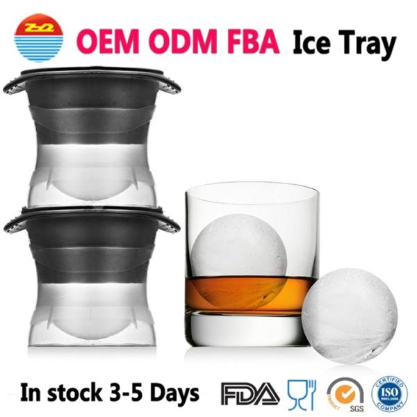 Quality Round Sphere Ice ball Cube Maker Silicone Tray Silicon Whiskey Mold For Drinks With Lid Great for Parties and all Cold Beverages for sale