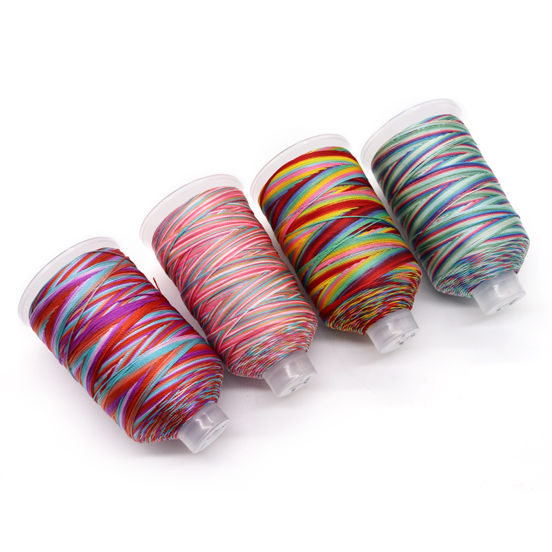 Low Shrinkage 100% Polyester Multi Color Sewing Threads for Yarn Count 3Plys Weaving Crafts