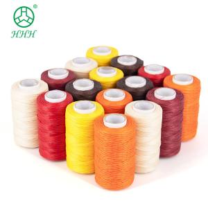 China 0.8mm Flat Waxed Polyester Stitching Thread for Leather Product Sewing and Durable wholesale