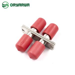 China Multimode Flange Duplex ST Fiber Optic Adapter With Red Dust Cap wholesale