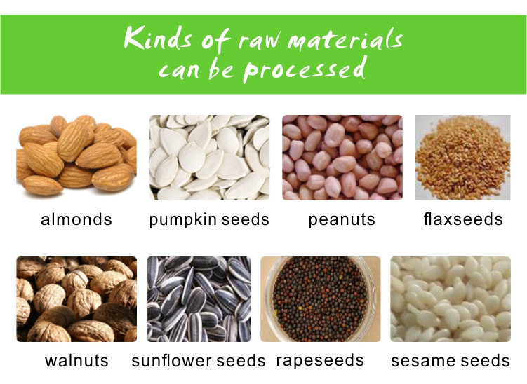 materials that can be pressed for oil by our cold-pressed oil extraction machine