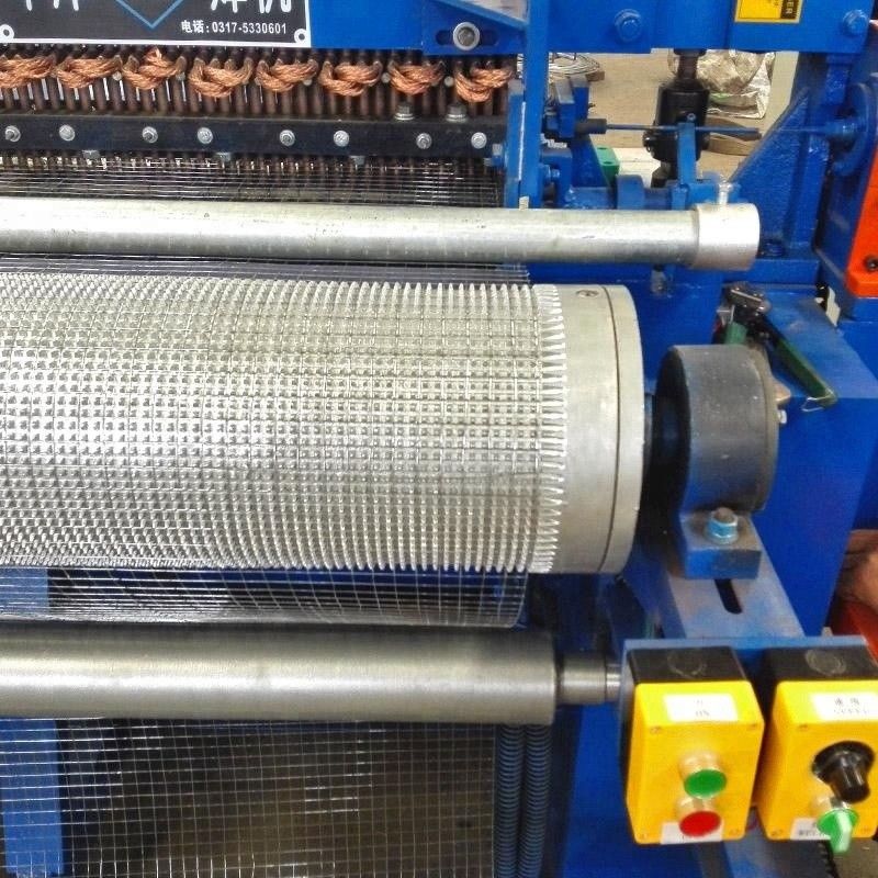 5kw Dual Row Roll Mesh Welding Machine Blue Galvanized Wire 7ft