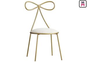 Ins Style Lovely Bow Metal Restaurant Chairs With Custom Cushion Color On Stock