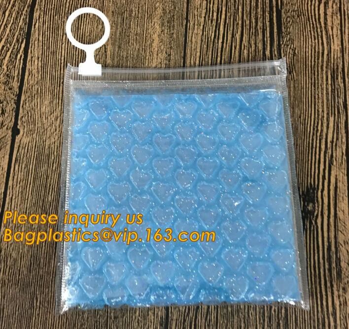 Cosmetic Slider Zip lockk Bubble Bags Bubble Slide Pouch,Zip lockk esd bubble bag bubble packaging wrap cosmetic pouch slide