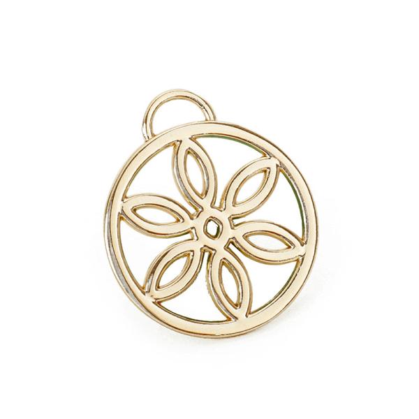 Quality Lightweight Gold Circular Pendant Flower DIY Geometry Handbag Decoration Hardware for sale