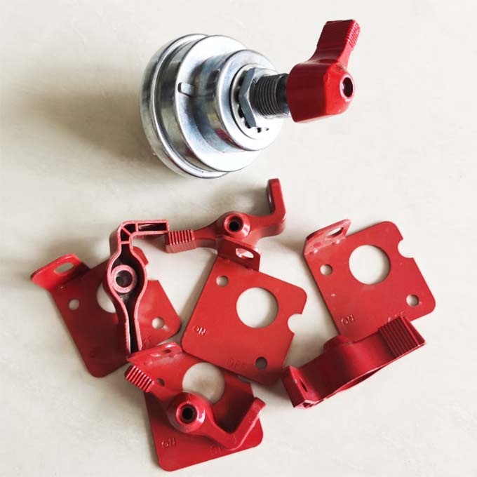 Universal Silver Lockout Lever Kit for A/C Switch on Car Battery Master Disconnect Switch Car Make Car Yellow Red