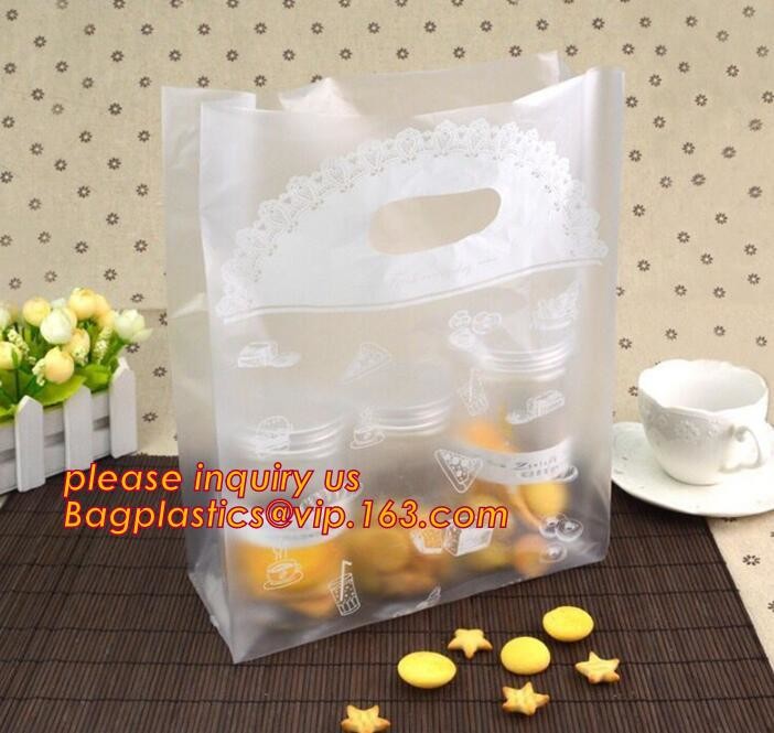 Promotional customized high quality soft loop plastic cloth bag,manufacturer custom soft loop handle polyethylene PE pla