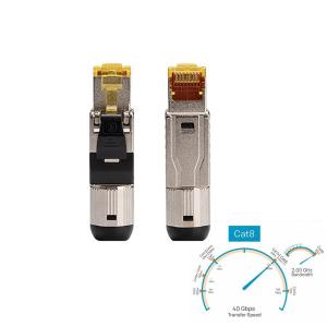 RJ45 Network Modular Plugs Cat8 Shielded Connectors 8P8C High Speed 40 Gbps