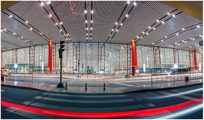 Round Ceiling Lamp Outdoor LED Canopy Lights Prismatic Structure For Warehouse