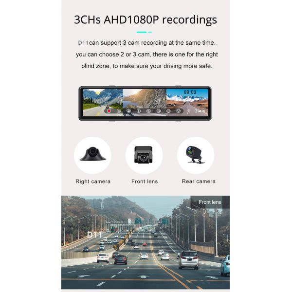 Rearview Mirror Customize Carplay Dashboard Car Play Bluetooth DVR 2.5K 1440P