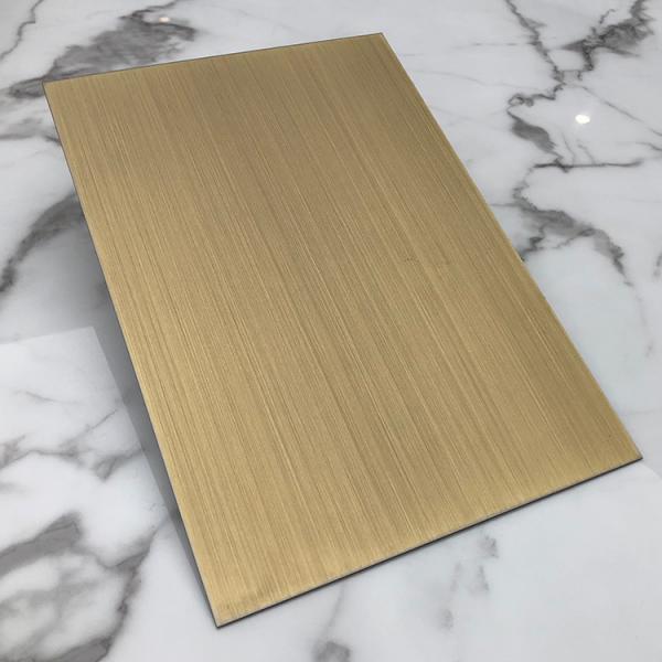 Quality 1219*2438mm 0.55mm 304 Stainless Steel Sheet Antique Brass Hairline AFP Design Plate for sale