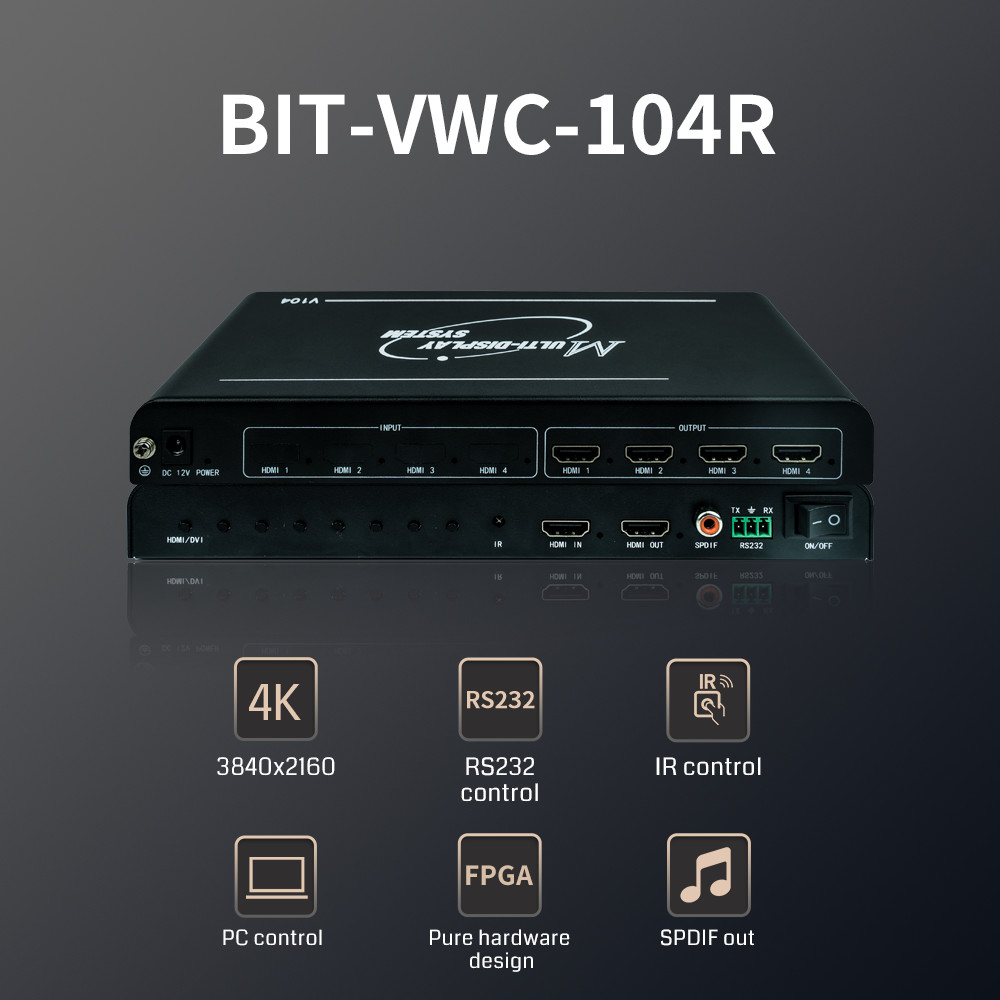 High reliability 4K multi monitor HDMI 2.0 input interface for multi desktop operation