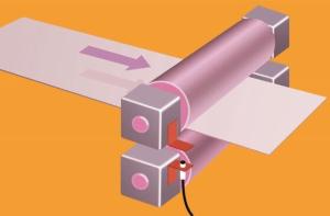 5mm Eddy Current Displacement Sensor Monitoring Distance Between Two Rollers