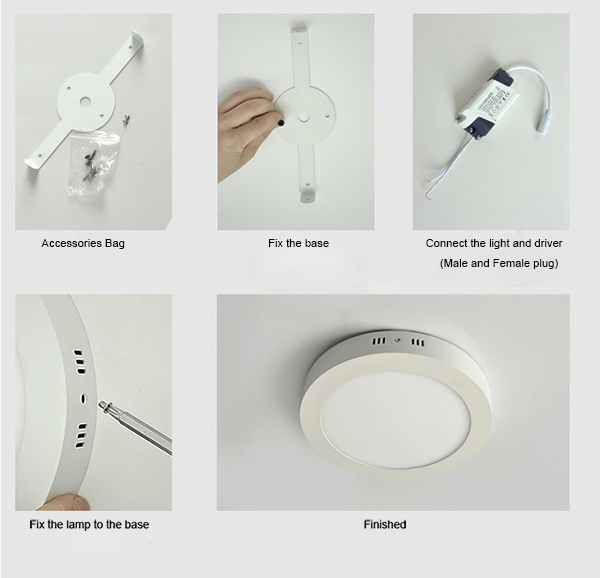 Professional Surface Mounted LED Panel Light 170MM Diameter With Durable Lamp Body