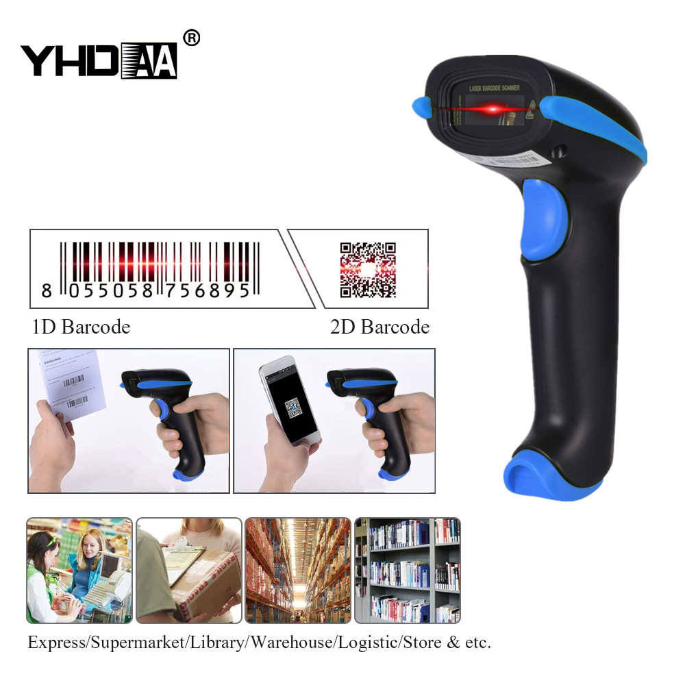 Fast Scanning Bluetooth 2d Barcode Scanner Handheld Omni Qr Code Reader
