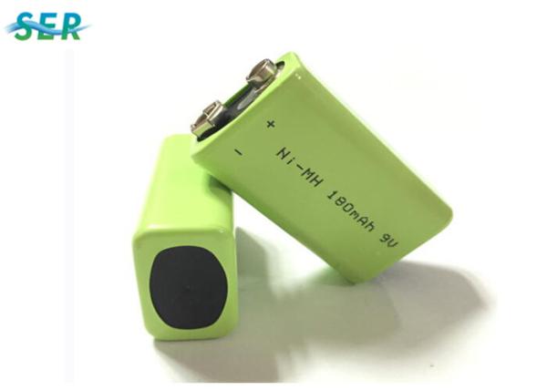 Quality Nimh 9V Lithium Battery , 180mAh Lithium Ion Rechargeable Battery For Smoke Detector for sale