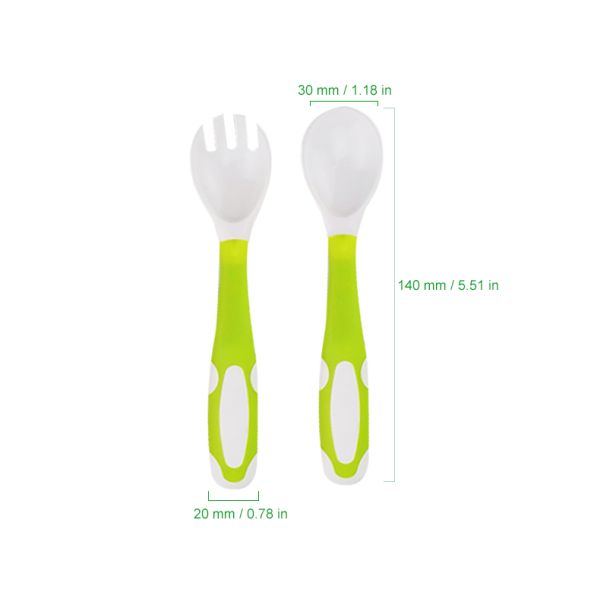 Heat Proof Silicone Baby Spoon Easy Grip / Self Feeding Safely Design