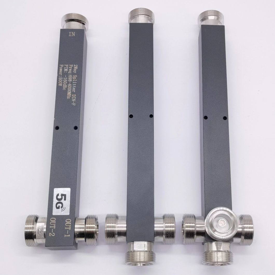 Factory Low Pim -160dbc 500W 698-3800MHz DIN Female 3 Way RF Power Splitter Divider for Ibs Project
