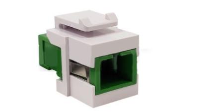 Quality Single Mode APC Simplex Fiber Optic Adapter SC/SC Keystone Wall Plate Insert for sale
