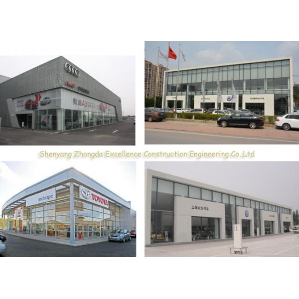 Long Span Prefabricated Steel Frame 4S Car Exhibition Hall