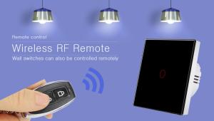 China 433RF Wireless Remote Control Switch 1gang 0 - 20 Meters Smart Wall Light Switch wholesale